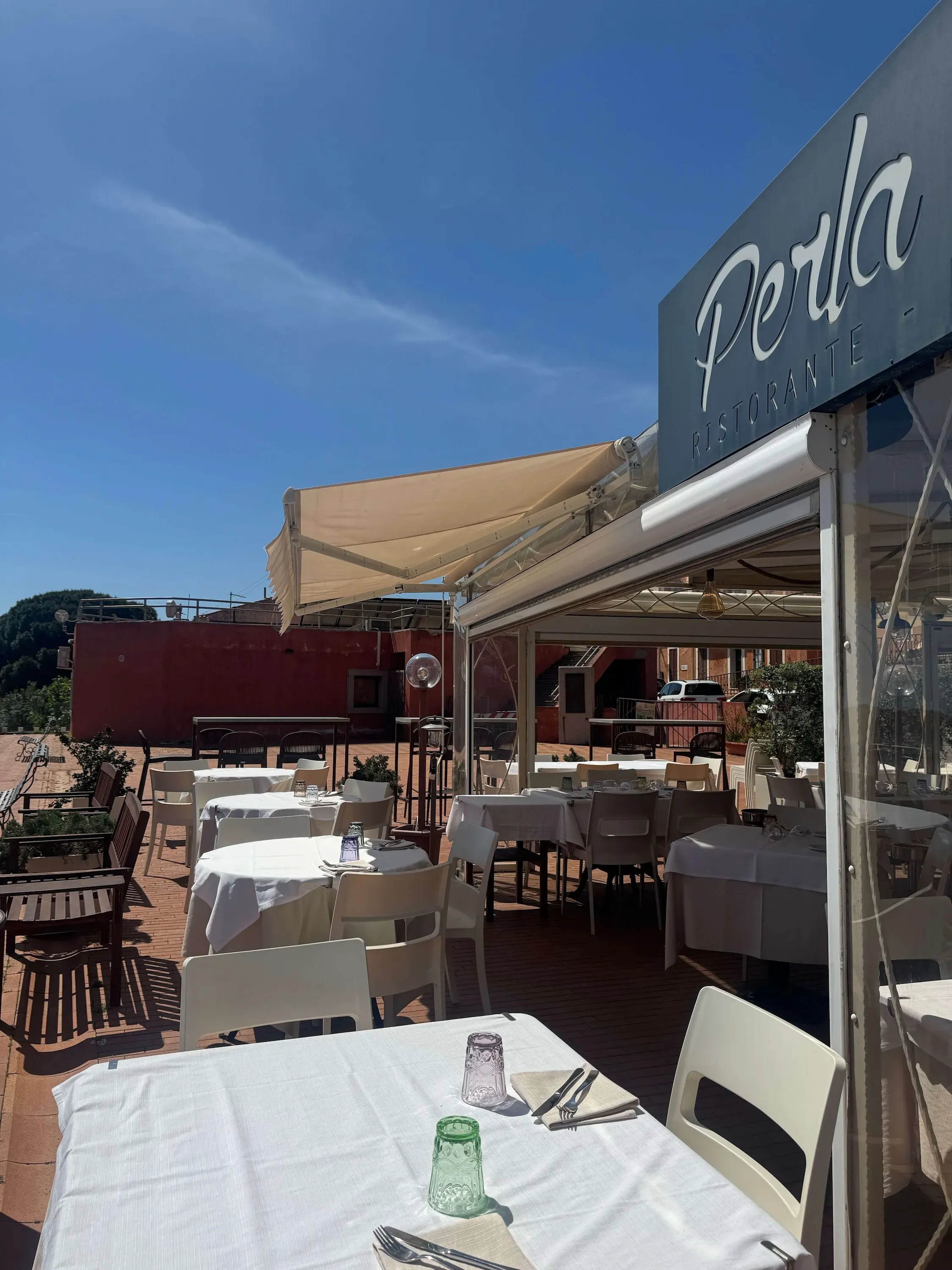 Perla Blu terrace set up for ceremonies