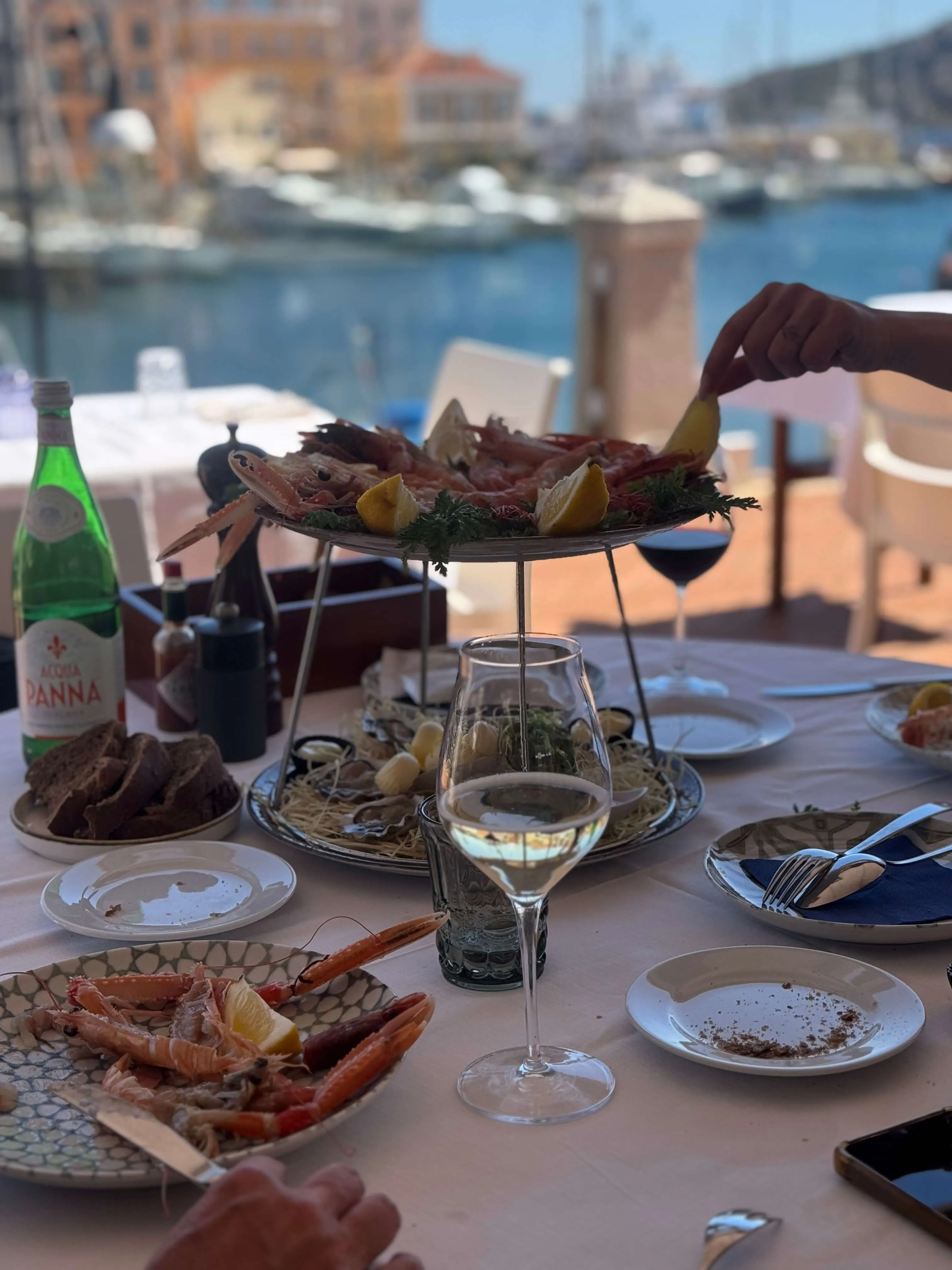 Terrace of Perla Blu restaurant, La Maddalena